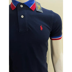 RL Contrast Collar Polo Shirt Navy