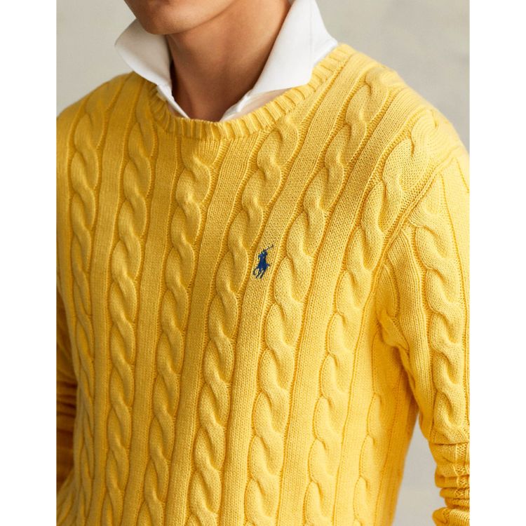 RL Cable Knit Cotton Sweater Yellow