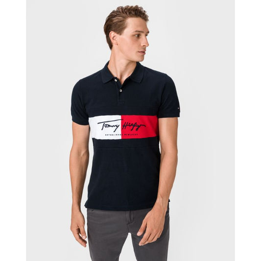 TH AUTOGRAPH FLAG POLO SHIRT NAVY