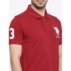 U.S. Polo Assn. Men's Red Pique Polo Shirt
