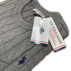 Uspa Cable Knit Sweater Grey